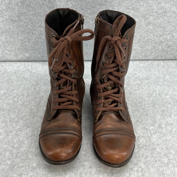 Steve Madden Brown Combat Boots - Picture 3 of 9